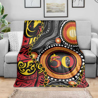 Celebrating 50 Years Papua New Guinea Blanket Aboriginal Mix Papuan Pattern - Polynesian Pride