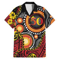 Celebrating 50 Years Papua New Guinea Family Matching Mermaid Dress and Hawaiian Shirt Aboriginal Mix Papuan Pattern - Polynesian Pride