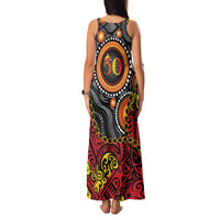 Celebrating 50 Years Papua New Guinea Family Matching Tank Maxi Dress and Hawaiian Shirt Aboriginal Mix Papuan Pattern - Polynesian Pride