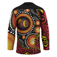 Celebrating 50 Years Papua New Guinea Hockey Jersey Aboriginal Mix Papuan Pattern - Polynesian Pride