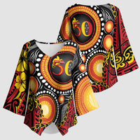 Celebrating 50 Years Papua New Guinea Kimono Sleeve Blouse Aboriginal Mix Papuan Pattern - Polynesian Pride