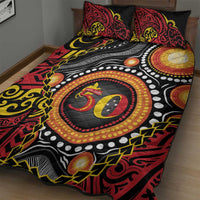 Celebrating 50 Years Papua New Guinea Quilt Bed Set Aboriginal Mix Papuan Pattern - Polynesian Pride