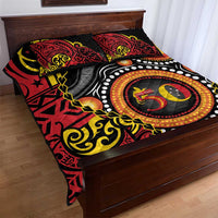 Celebrating 50 Years Papua New Guinea Quilt Bed Set Aboriginal Mix Papuan Pattern - Polynesian Pride