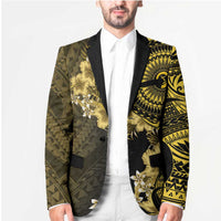 Vanuatu Blazer Hibisus Polynesian Pattern Gold - Polynesian Pride