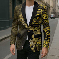 Vanuatu Blazer Hibisus Polynesian Pattern Gold - Polynesian Pride
