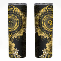 Vanuatu Skinny Tumbler Hibisus Polynesian Pattern Gold - Polynesian Pride