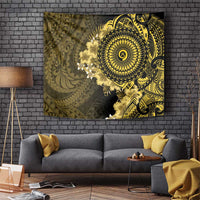 Vanuatu Tapestry Hibisus Polynesian Pattern Gold - Polynesian Pride