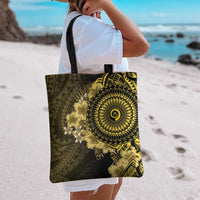 Vanuatu Tote Bag Hibisus Polynesian Pattern Gold - Polynesian Pride