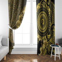 Vanuatu Window Curtain Hibisus Polynesian Pattern Gold - Polynesian Pride