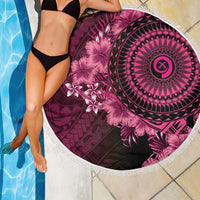 Vanuatu Beach Blanket Hibisus Polynesian Pattern Pink - Polynesian Pride
