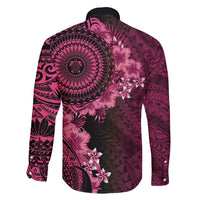 Vanuatu Family Matching Mermaid Dress and Hawaiian Shirt Hibisus Polynesian Pattern Pink - Polynesian Pride
