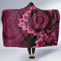Vanuatu Hooded Blanket Hibisus Polynesian Pattern Pink - Polynesian Pride