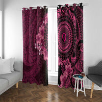 Vanuatu Window Curtain Hibisus Polynesian Pattern Pink - Polynesian Pride