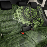 Vanuatu Back Car Seat Cover Hibisus Polynesian Pattern Green - Polynesian Pride