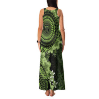 Vanuatu Family Matching Tank Maxi Dress and Hawaiian Shirt Hibisus Polynesian Pattern Green - Polynesian Pride