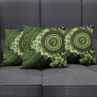 Vanuatu Pillow Cover Hibisus Polynesian Pattern Green - Polynesian Pride