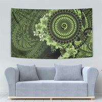 Vanuatu Tapestry Hibisus Polynesian Pattern Green - Polynesian Pride