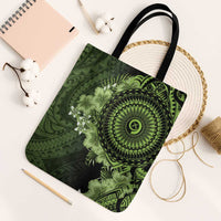 Vanuatu Tote Bag Hibisus Polynesian Pattern Green - Polynesian Pride