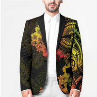 Vanuatu Blazer Hibisus Polynesian Pattern Reggae - Polynesian Pride