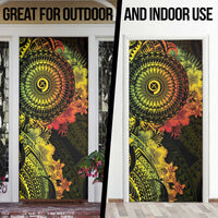Vanuatu Door Cover Hibisus Polynesian Pattern Reggae - Polynesian Pride