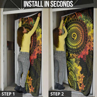 Vanuatu Door Cover Hibisus Polynesian Pattern Reggae - Polynesian Pride