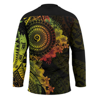 Vanuatu Hockey Jersey Hibisus Polynesian Pattern Reggae - Polynesian Pride