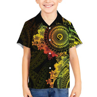 Vanuatu Kid Hawaiian Shirt Hibisus Polynesian Pattern Reggae - Polynesian Pride