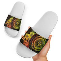 Vanuatu Slide Sandals Hibisus Polynesian Pattern Reggae - Polynesian Pride