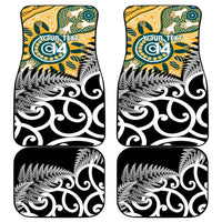 New Zealand Australia Rugby Car Mats Wallabies Aboriginal All Black Maori Tiki Together - Polynesian Pride