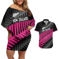 New Zealand Silver Fern Rugby Custom Couples Matching Off Shoulder Short Dress and Hawaiian Shirt 2025 All Black Go Champions - Polynesian Pride