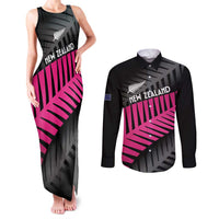 New Zealand Silver Fern Rugby Custom Couples Matching Tank Maxi Dress and Long Sleeve Button Shirt 2025 All Black Go Champions - Polynesian Pride