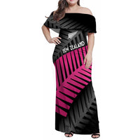 New Zealand Silver Fern Rugby Custom Family Matching Off Shoulder Maxi Dress and Hawaiian Shirt 2025 All Black Go Champions - Polynesian Pride