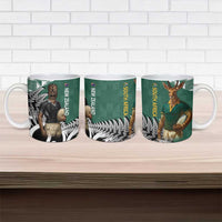 New Zealand South Africa Rugby Ceramic Mug Springboks Kente All Black Maori Together - Polynesian Pride