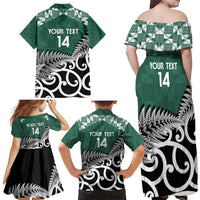 New Zealand South Africa Rugby Custom Family Matching Off Shoulder Maxi Dress and Hawaiian Shirt Springboks Kente All Black Maori Together - Polynesian Pride