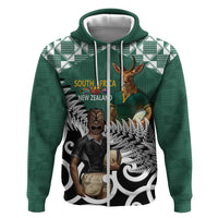 New Zealand South Africa Rugby Custom Hoodie Springboks Kente All Black Maori Together - Polynesian Pride