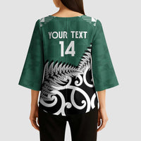 New Zealand South Africa Rugby Custom Kimono Sleeve Blouse Springboks Kente All Black Maori Together - Polynesian Pride