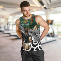 New Zealand South Africa Rugby Custom Men Tank Top Springboks Kente All Black Maori Together - Polynesian Pride