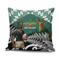 New Zealand South Africa Rugby Pillow Cover Springboks Kente All Black Maori Together - Polynesian Pride