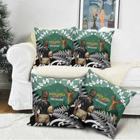 New Zealand South Africa Rugby Pillow Cover Springboks Kente All Black Maori Together - Polynesian Pride