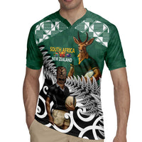 New Zealand South Africa Rugby Custom Rugby Jersey Springboks Kente All Black Maori Together - Polynesian Pride