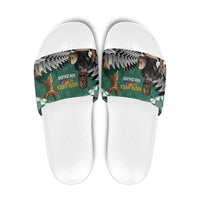 New Zealand South Africa Rugby Slide Sandals Springboks Kente All Black Maori Together - Polynesian Pride