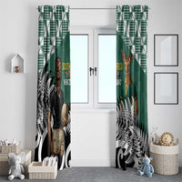 New Zealand South Africa Rugby Window Curtain Springboks Kente All Black Maori Together - Polynesian Pride