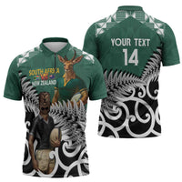 New Zealand South Africa Rugby Custom Zipper Polo Shirt Springboks Kente All Black Maori Together LT14 - Polynesian Pride