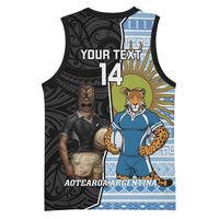New Zealand Argentina Rugby Custom Basketball Jersey 2025 Los Pumas All Black Together - Polynesian Pride