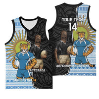 New Zealand Argentina Rugby Custom Basketball Jersey 2025 Los Pumas All Black Together - Polynesian Pride