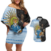 New Zealand Argentina Rugby Custom Couples Matching Off Shoulder Short Dress and Hawaiian Shirt 2025 Los Pumas All Black Together - Polynesian Pride