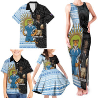 New Zealand Argentina Rugby Custom Family Matching Tank Maxi Dress and Hawaiian Shirt 2025 Los Pumas All Black Together - Polynesian Pride