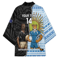New Zealand Argentina Rugby Custom Kimono 2025 Los Pumas All Black Together - Polynesian Pride