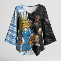 New Zealand Argentina Rugby Custom Kimono Sleeve Blouse 2025 Los Pumas All Black Together - Polynesian Pride