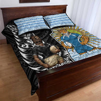 New Zealand Argentina Rugby Quilt Bed Set 2025 Los Pumas All Black Together - Polynesian Pride
